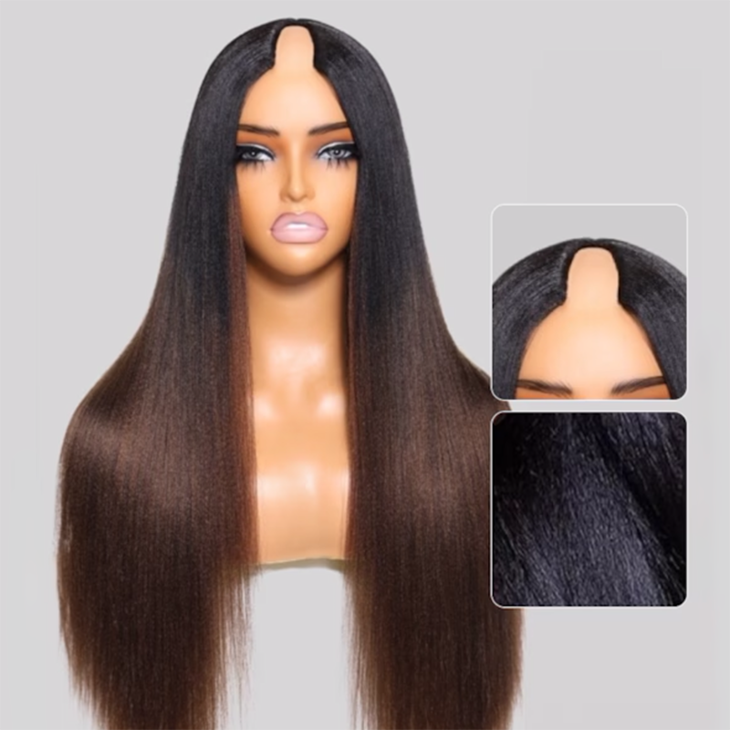 Perruque V Part Bob 150% Densité - Cheveux Humains Naturels - Longueur 10 Pouces - Noire - Neuve Sans étiquettes